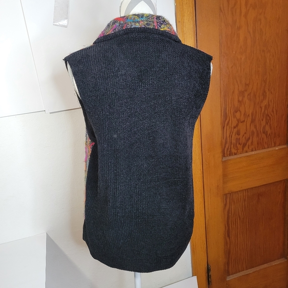 Lisa International Art-to-wear Fiber Texture Sweater jacket vest size Large Zip - Picture 4 of 7